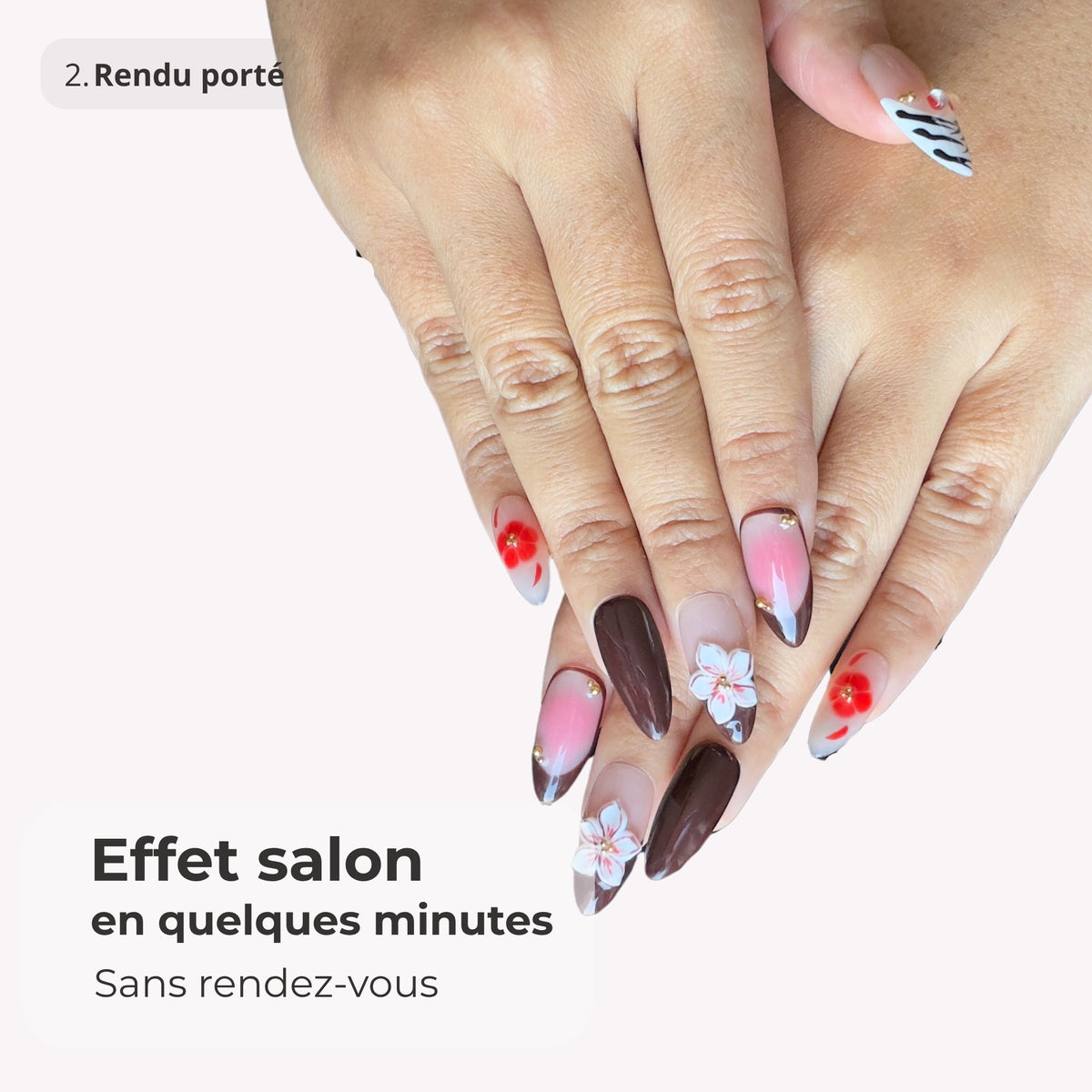 Faux-ongles réutilisables - effet salon